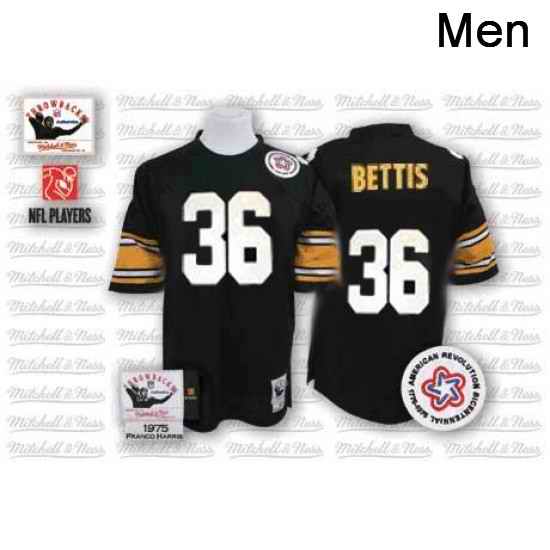 Mitchell And Ness Pittsburgh Steelers 36 Jerome Bettis Black Team Color Authentic Throwback NFL Jersey